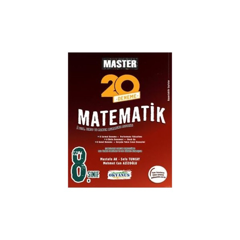 Okyanus Yayınları 8. Sınıf Matematik 20 Deneme Master Serisi 1122 Kaynak Kitapları Fiyatı