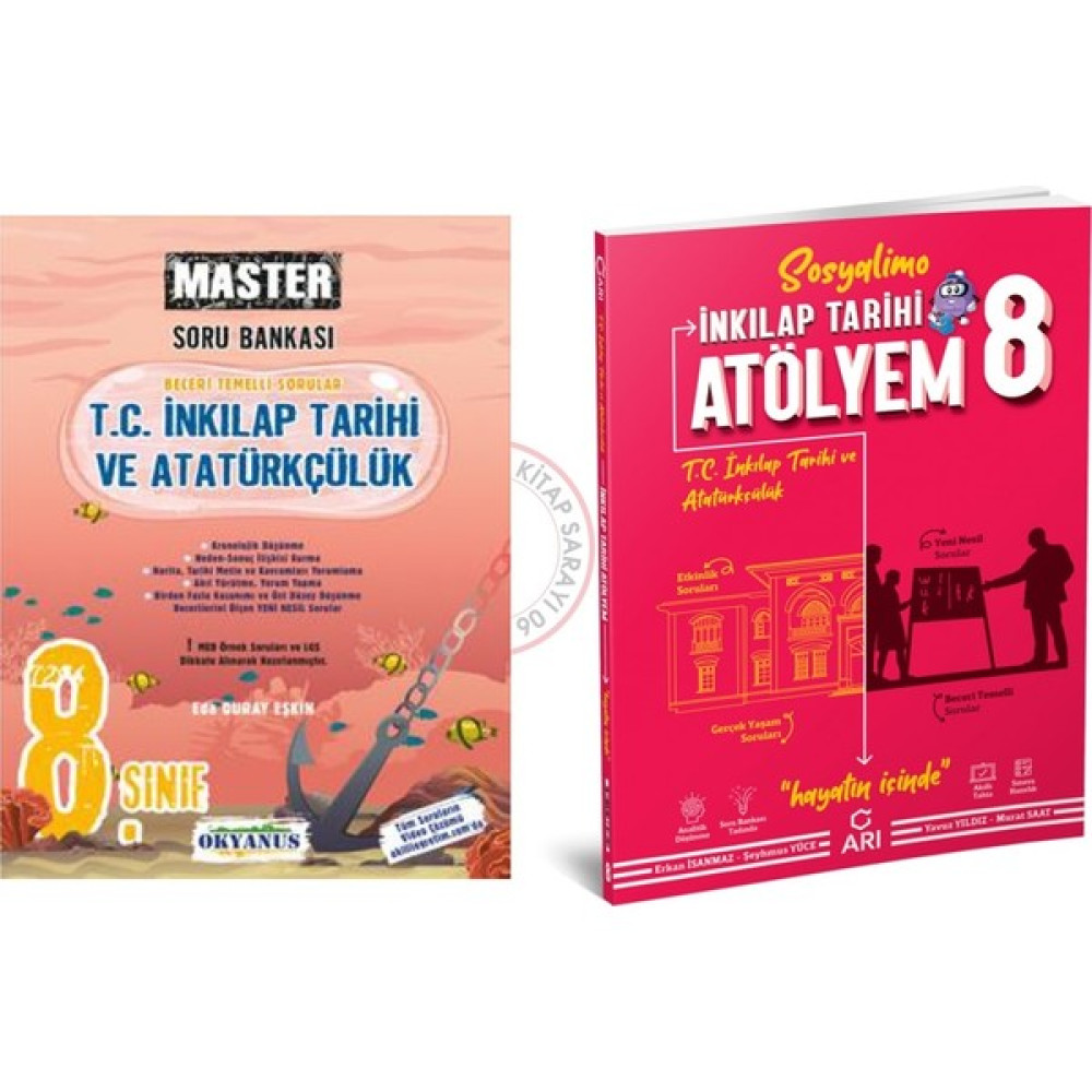 Okyanus Yayınları 8. Sınıf Okyanus Yayınları Master Inkilap Soru Bankası + Arı Yayınları Inkilap Tarihi Atölyem Kaynak Kitapları Fiyatı