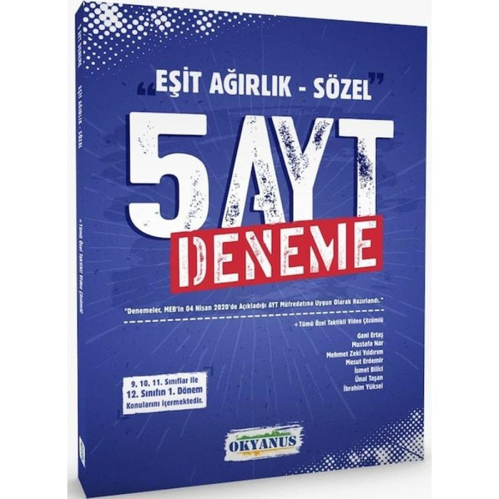Okyanus Yayınları Eşit Ağırlık Sözle 5 AYT Deneme 1.Dönem Temel Yeterlilik Testi (TYT) Fiyatı