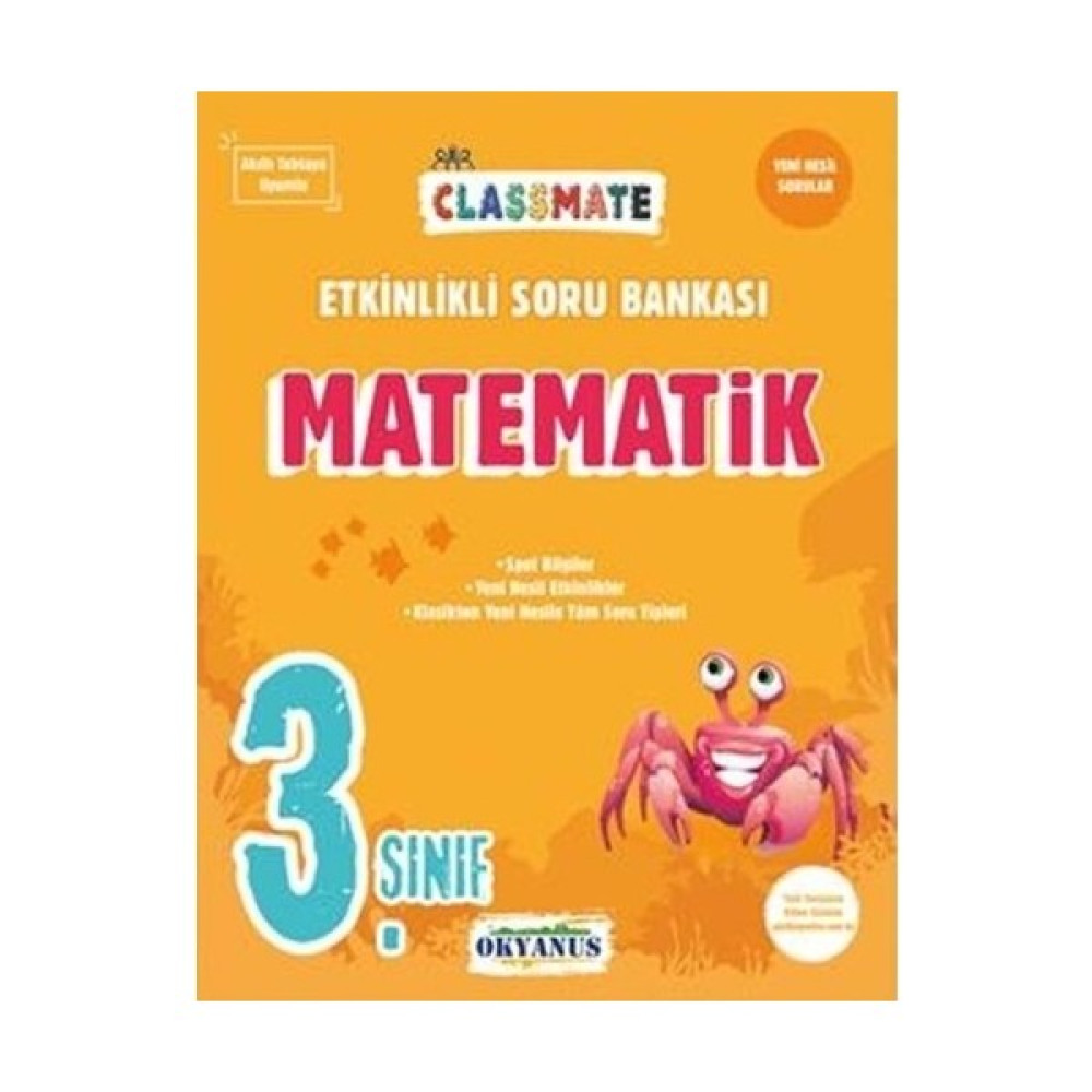 Okyanus Yayınları Okyanus 3. Sınıf Classmate Matematik Etkinlikli Soru Bankası Kaynak Kitapları Fiyatı