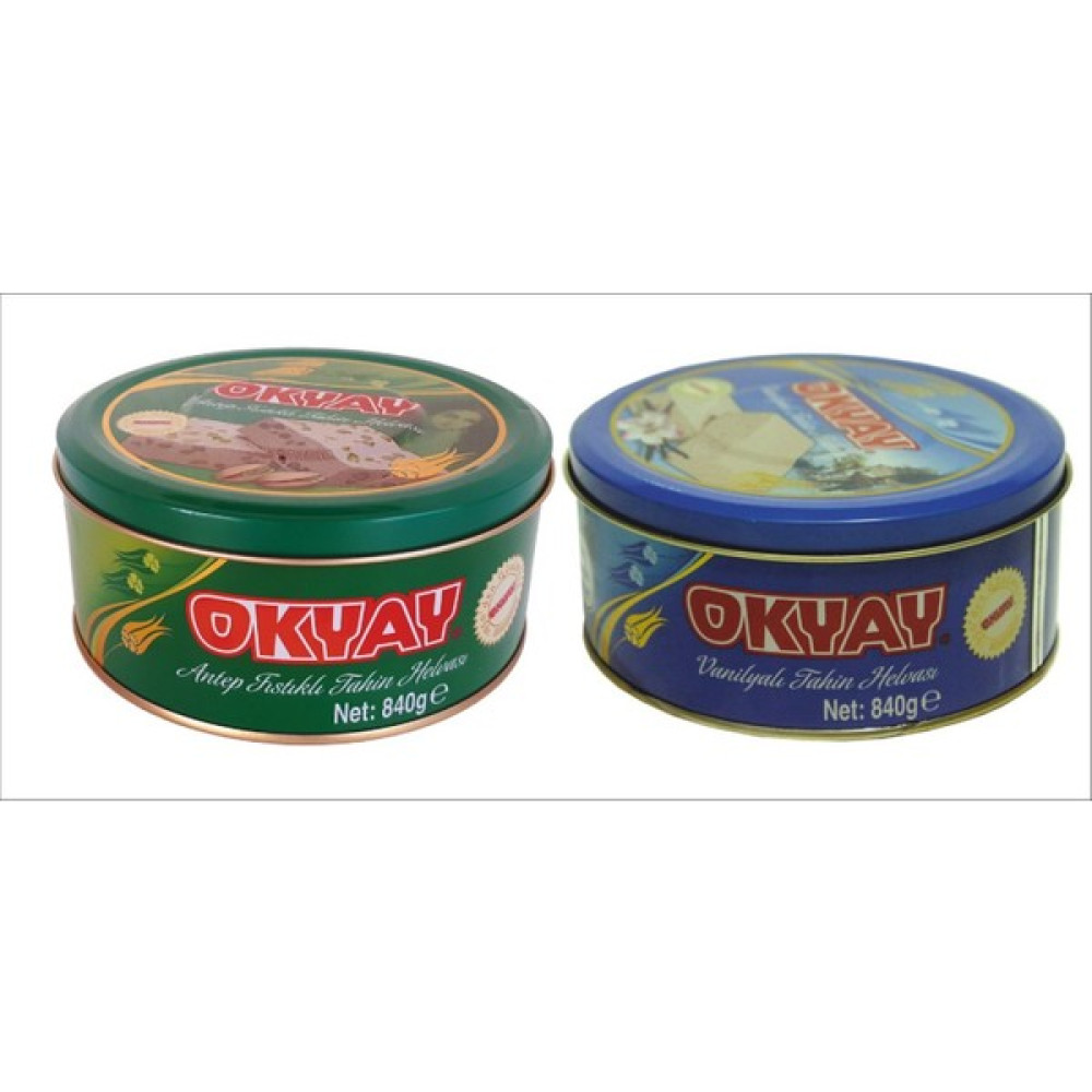 Okyay Vanilyalı Teneke Helva 840 gr & Fıstıklı Teneke Helva 840 gr Avantajlı Paket - 1 Adet Diğer Fiyatı
