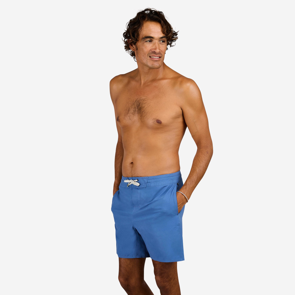 Olaian Erkek Orta 17" Deniz Şortu / Boardshort - Mavi Düz - Good 500 Şort & Kapri (Outdoor) Fiyatı
