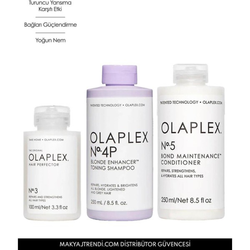 OLAPLEX The Blonde Maintenance System - Sarı Saçların Rengini Koruyan & Bağ Güçlendiren Bakım Seti Saç Bakım Maskeleri & Serumlar & Spreyler Fiyatı