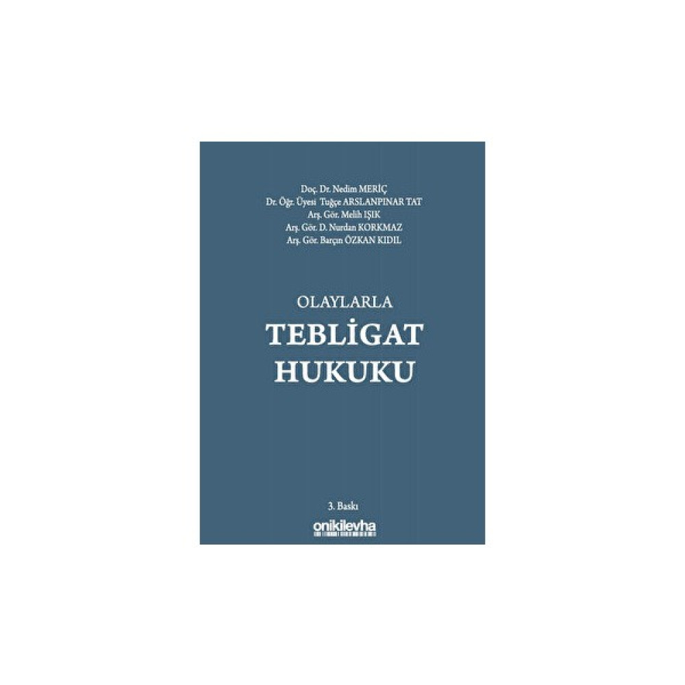 Olaylarla Tebligat Hukuku Genel Hukuk Fiyatı
