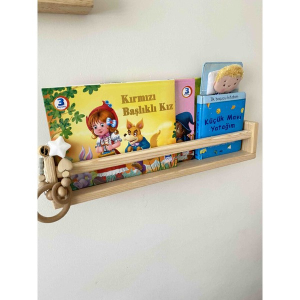 Olcay Aksesuar Ahşap 50 cm 1 Adet Montessori Kitaplık Ahşap Duvar Rafı Dekoratif Raf Kitaplık Fiyatı