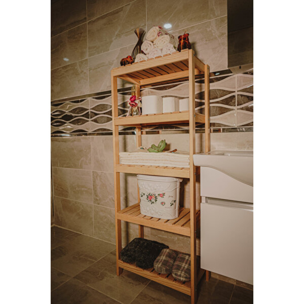 Olcay Aksesuar Ahşap Banyo Rafı 5 Raflı Havluluk Sabunluk Dekoratif Raf Dolap Banyo Dolabı / Mobilyası Fiyatı