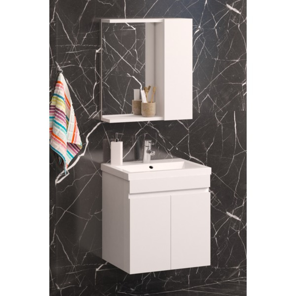 Olcay Aksesuar Asel 60 cm Beyaz Lavabo Dahil Asma Alt Üst Banyo Dolabı Takımı - ASEL80 Oto Boyaları Fiyatı
