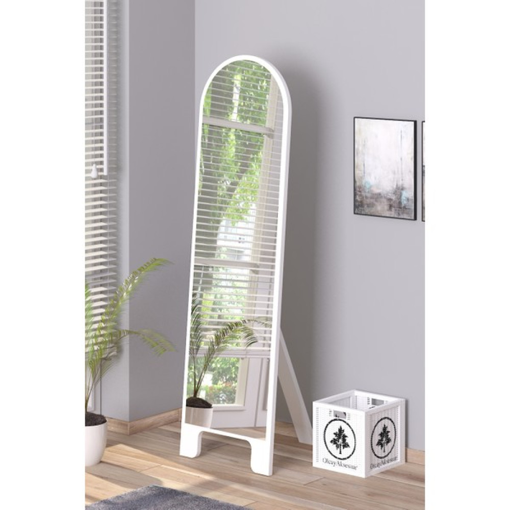 Olcay Aksesuar Beyaz 150X43 cm Ayaklı Tek Kubbeli Salon Antre Çocuk Odası Banyo Wc Yatak Odası Boy Aynası Ayna Fiyatı