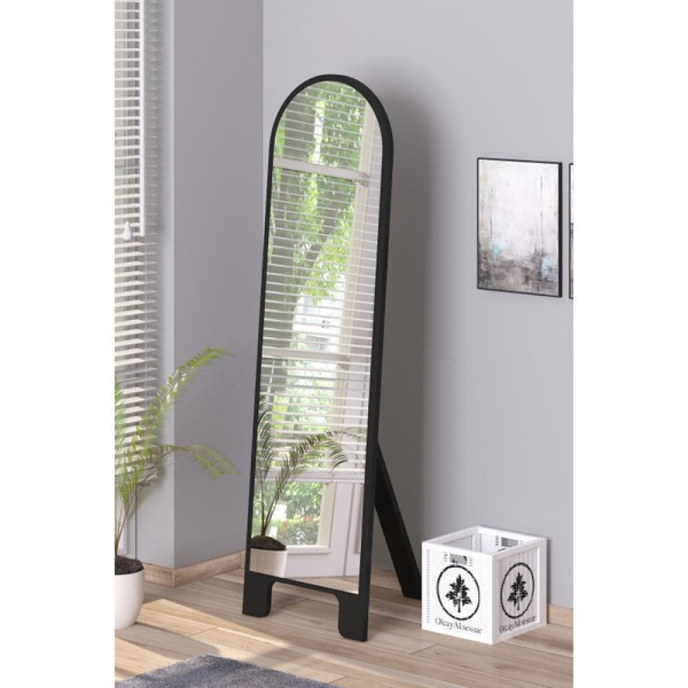 Olcay Aksesuar Siyah 150X43 cm Ayaklı Tek Kubbeli Salon Antre Çocuk Odası Banyo Wc Yatak Odası Boy Aynası Ayna Fiyatı