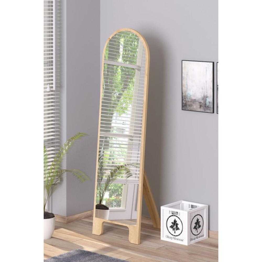Olcay Aksesuar Sonomo 150X43 cm Ayaklı Tek Kubbeli Salon Antre Çocuk Odası Banyo Wc Yatak Odası Boy Aynası - Ahşap Ayna Fiyatı