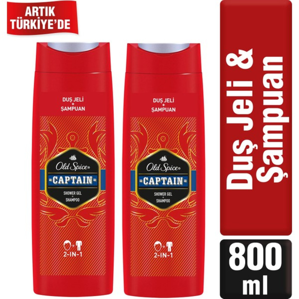 Old Spice Captain Duş Jeli & Şampuan 400 ml x 2 Şampuan ve Saç Kremi Fiyatı