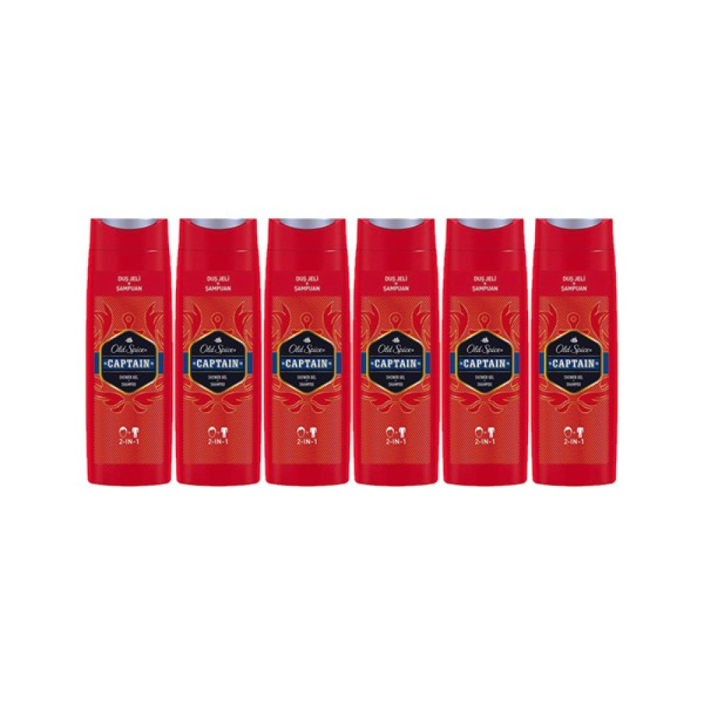 Old Spice Duş Jeli & Şampuan 400 ml Captain 6 Adet Duş Jelleri ve Banyo Köpükleri Fiyatı