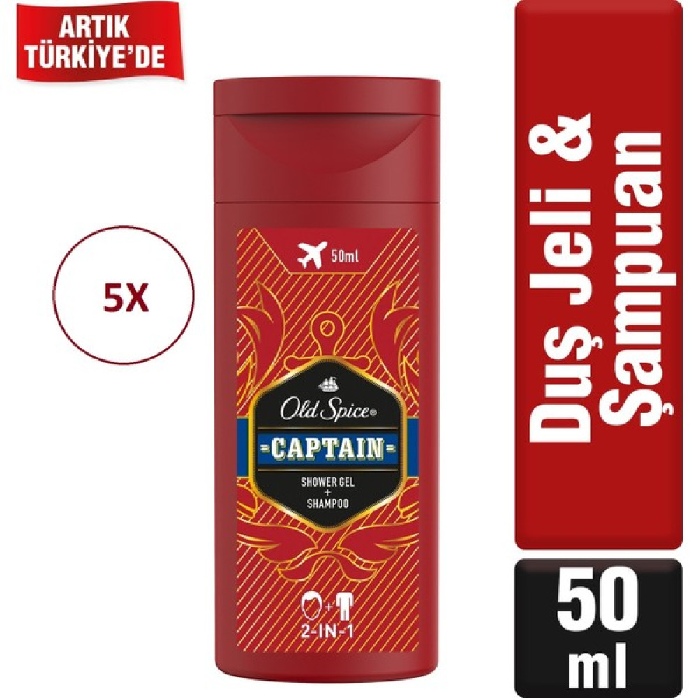 Old Spice Duş Jeli & Şampuan Captain 50 ml 5 Adet Şampuan ve Saç Kremi Fiyatı