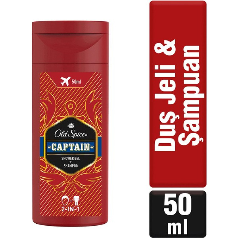 Old Spice Duş Jeli ve Şampuan Captain 50 ml - 500 ml Duş Jelleri ve Banyo Köpükleri Fiyatı