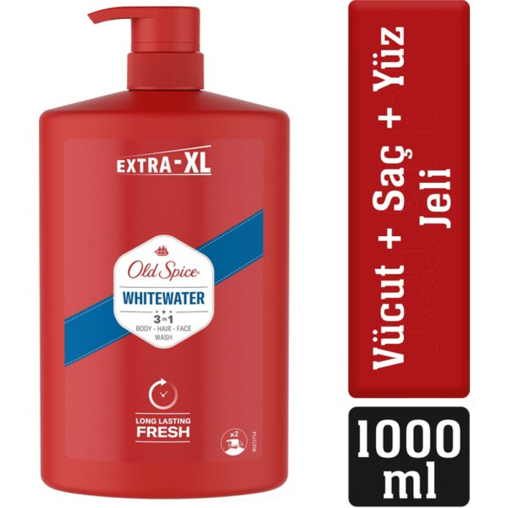 Old Spice Whitewater Erkekler Için Duş Jeli ve Şampuan 1000 ml Ekstra-Xl Şampuan ve Saç Kremi Fiyatı