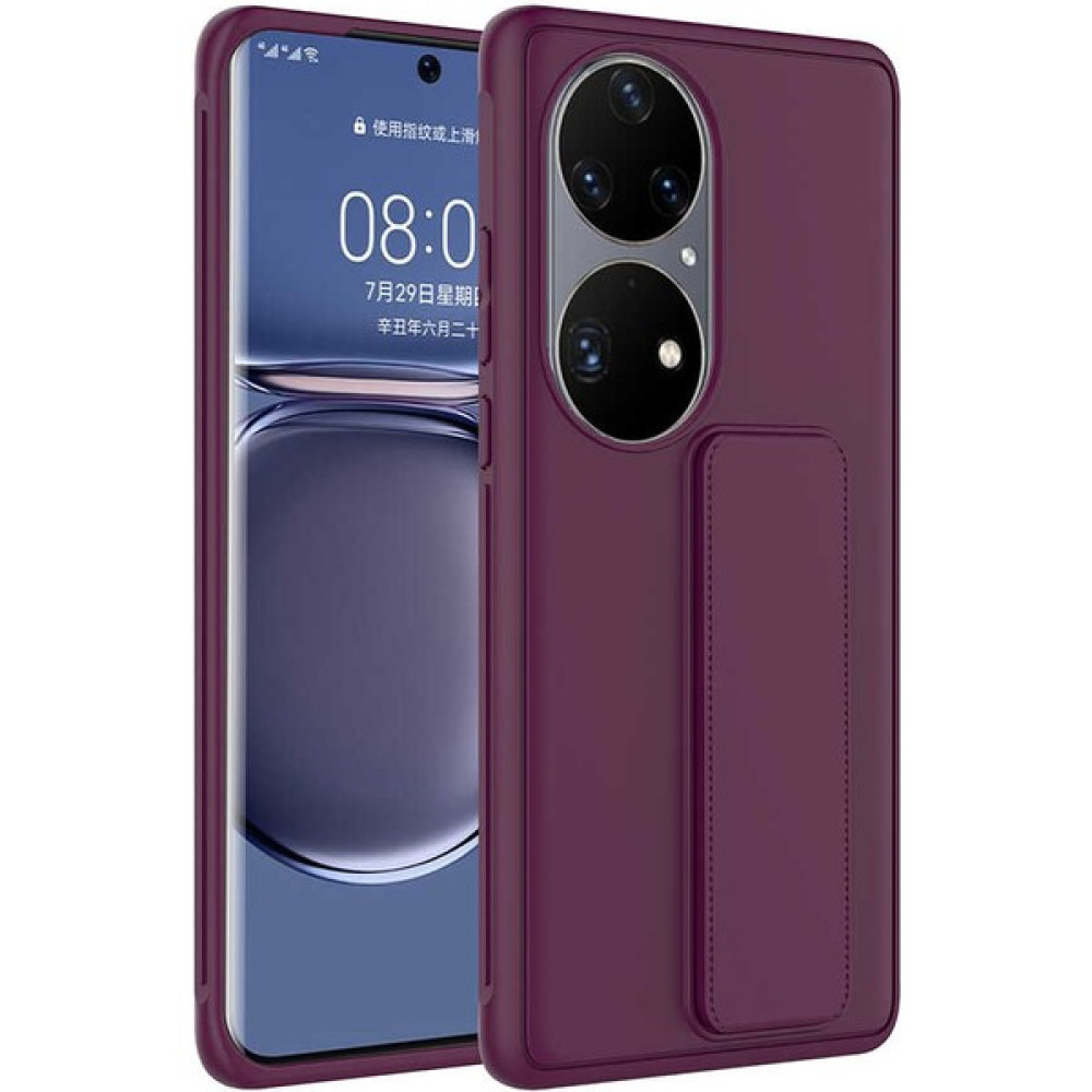 Oled Garaj Huawei P50 Pro Kılıf Qstand Kapak - Mürdüm Cep Telefonu Kılıfı Fiyatı