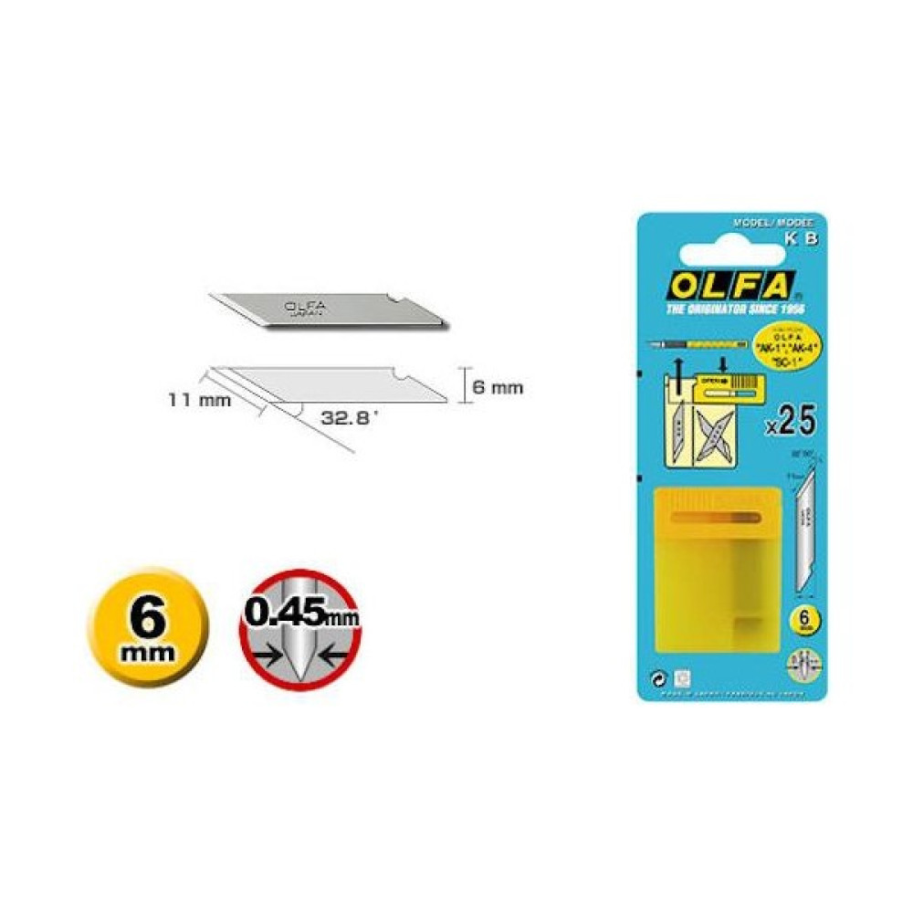 Olfa K B Kretuar Yedek Bıçağı 25'Li Paket (Ak-1 Ve Ak-4 İçin) Yardımcı Malzeme Fiyatı