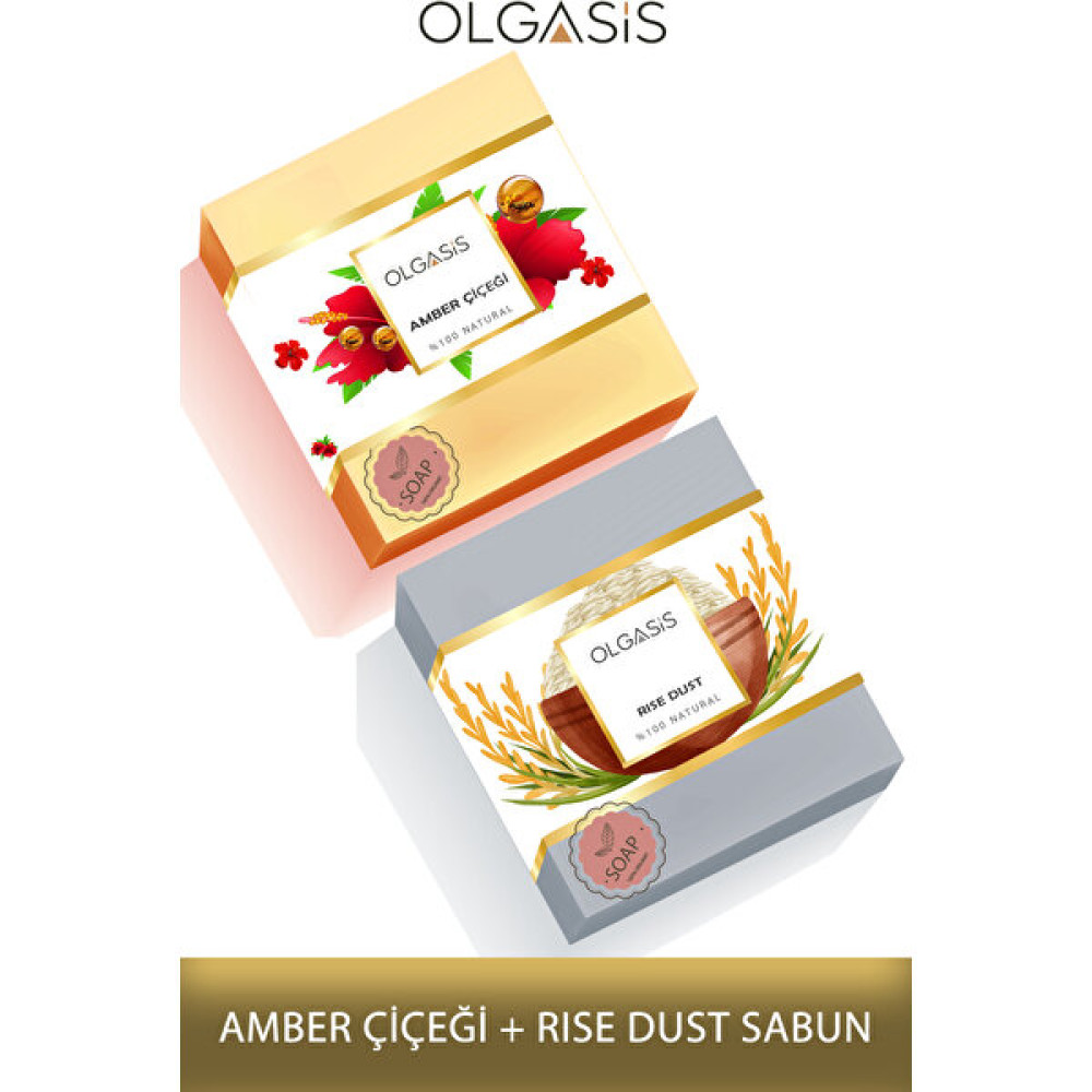 Olgasis Amber Çiçeği Doğal Sabun + Rise Dust Cilt Beyazlatıcı Pirinç Tozu Sabunu 120gr Sabunlar Fiyatı