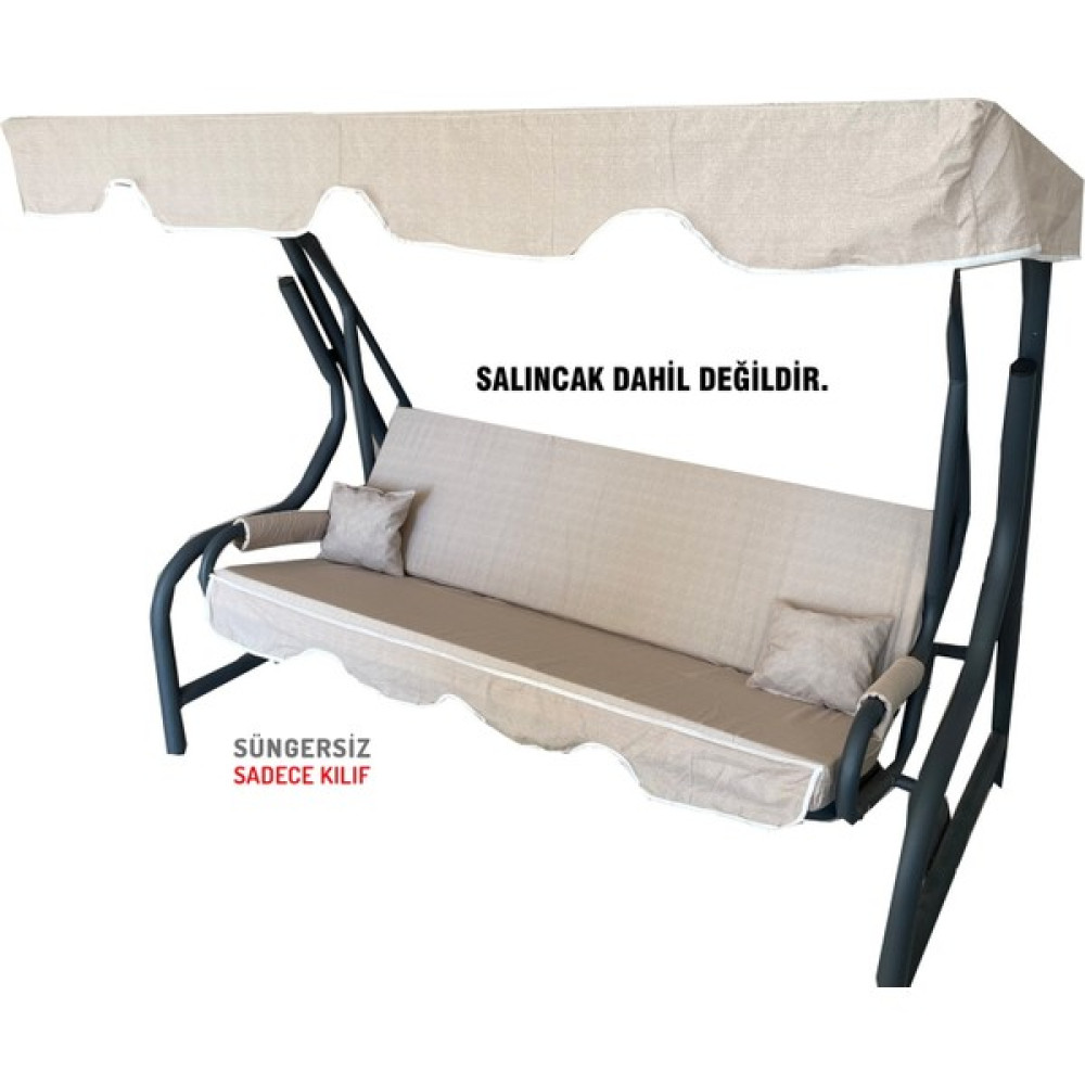 Olgun Home 3 Kişilik Salıncak Minder Seti Süngersiz Kılıfı Krem Bahçe Minderi - Renkli Bahçe Salıncağı Fiyatı