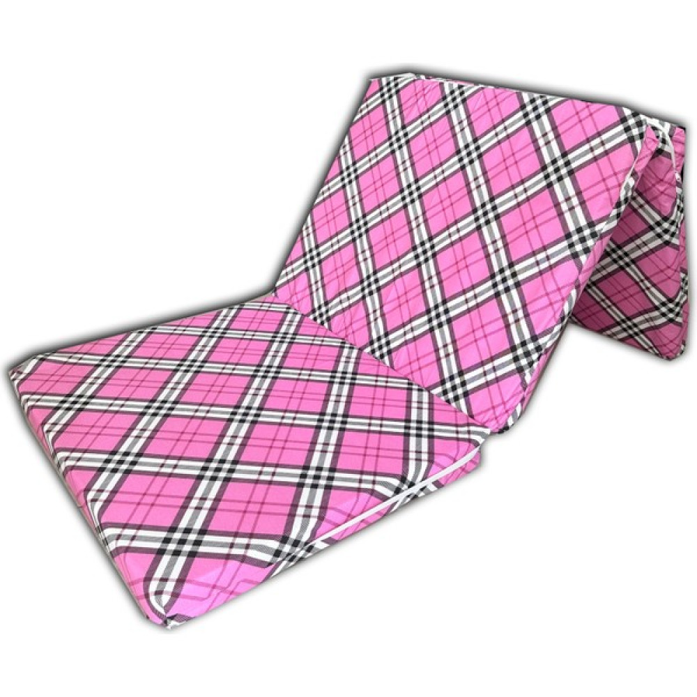 Olgun Home Katlanır Yer Minderi ve Tek Kişilik Süngerli Katlanır Minder 70 x 180 cm 6 cm - Pembe Ekose - 70 x 180 x 6 cm Yatak Fiyatı