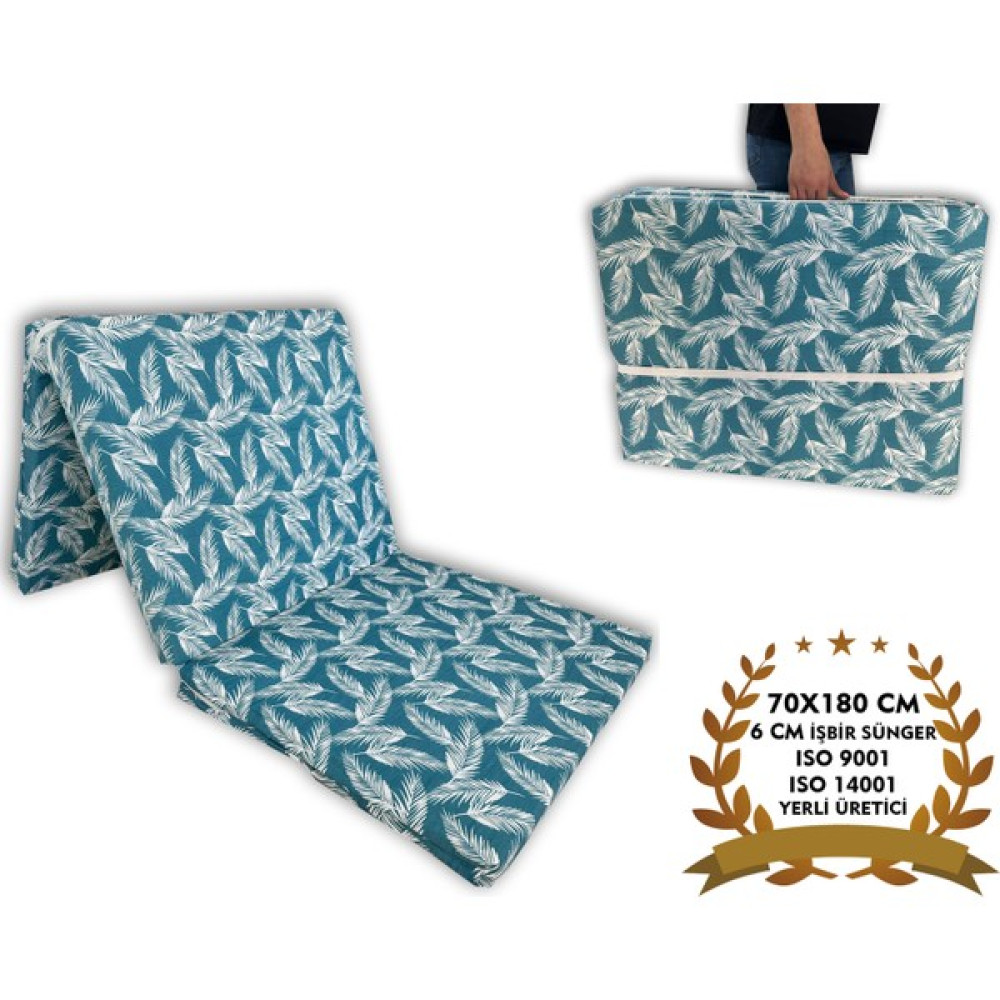 Olgun Home Katlanır Yer Yatağı ve Tek Kişilik Sünger Katlanır Minder Yatak 70 x 180 cm 6 cm Yeşil Tüy - 70 x 180 x 6 cm Yatak Fiyatı