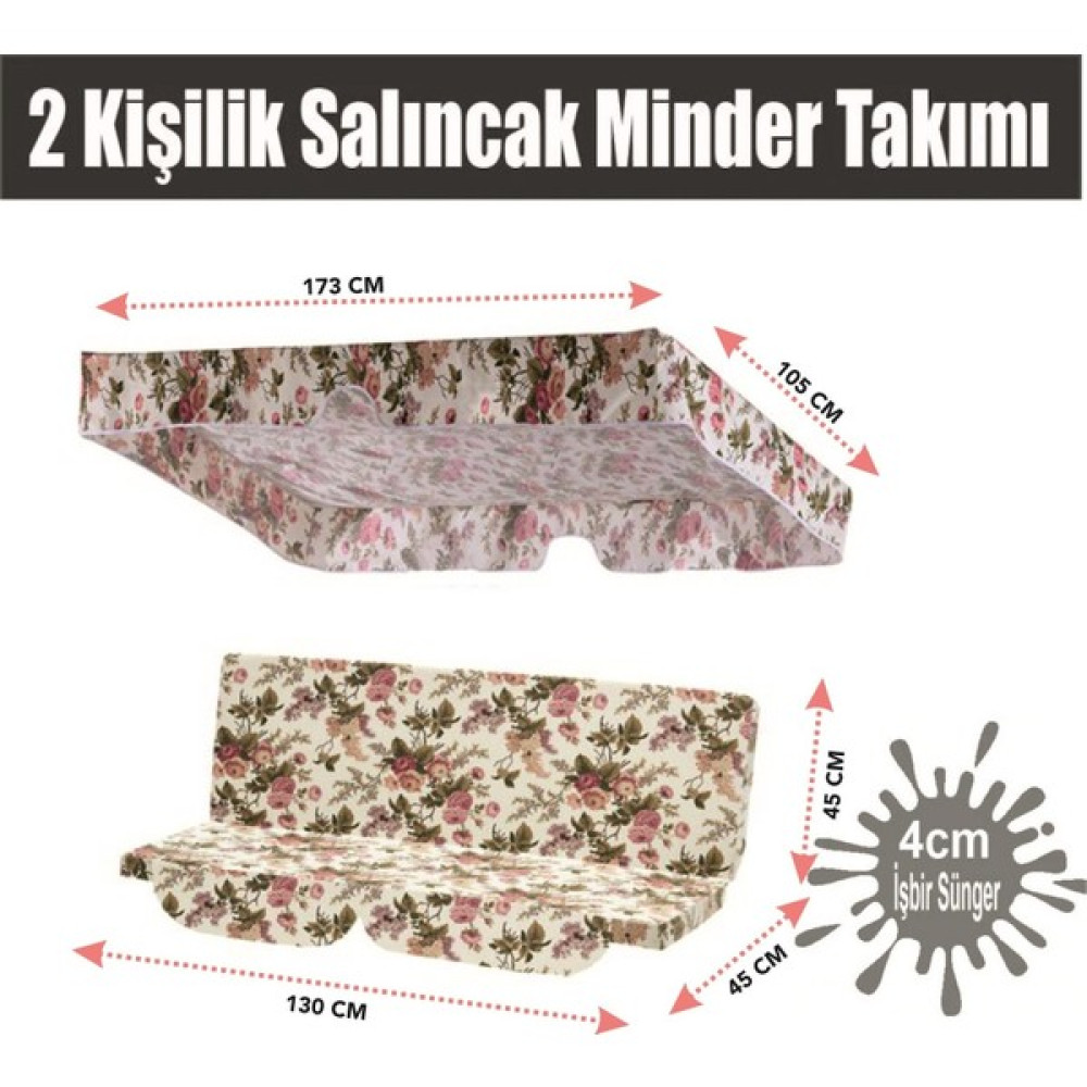Olgun Home Salıncak Minder Seti 2 Kişilik Tenteli Salıncak Minder Seti Ingiliz Gülü Bahçe Salıncağı Fiyatı