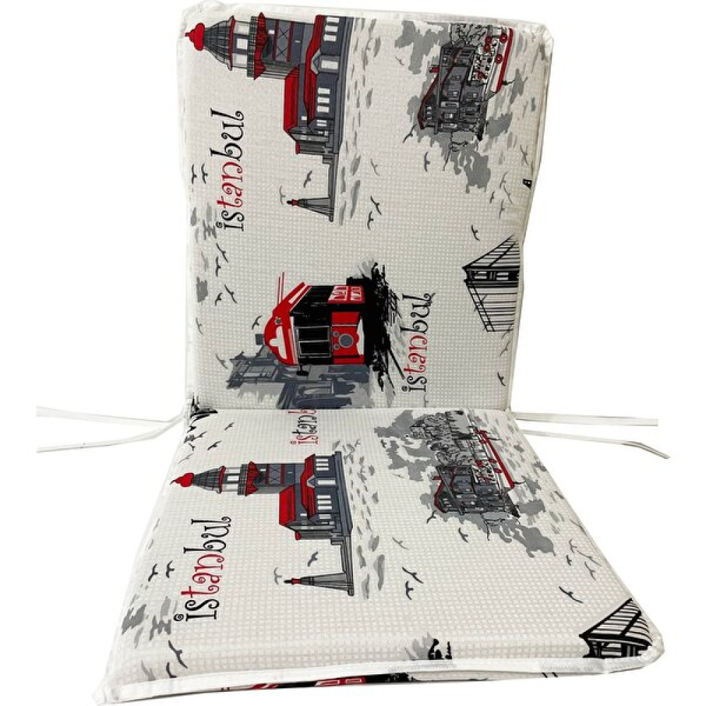 Olgun Home Sandalye Minderi 1 Adet Bağcıklı Bahçe Minderi Arkalıklı (Istanbul )Yıkanabilir - 40 x 40 cm - Renkli Salon & Oturma Odası Tekstili Fiyatı