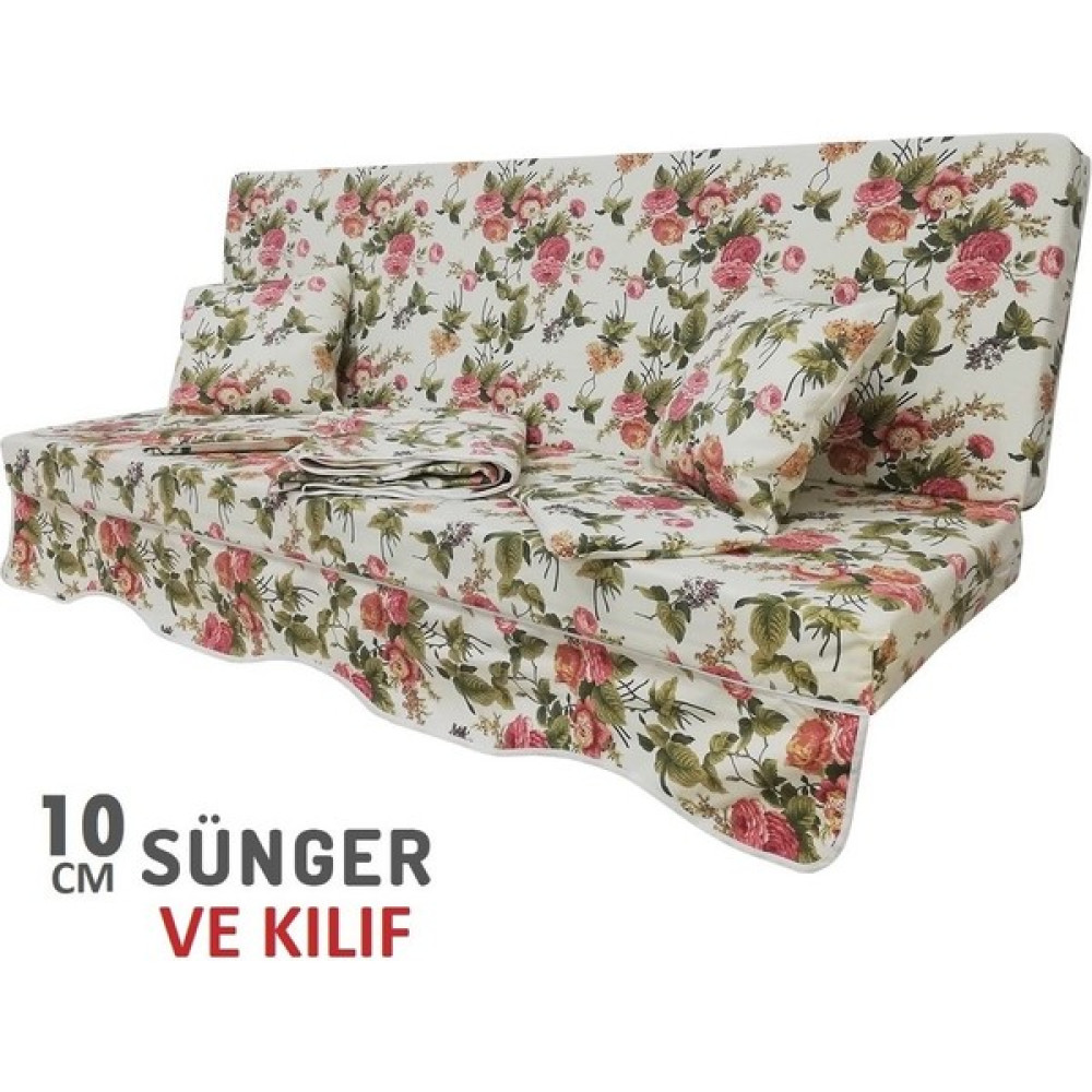 Olgun Home Süngerli Salıncak Minderi Kılıfı 3 Kişilik Kılıf Ingiliz Gülü Bahçe Minderi Bahçe Salıncağı Fiyatı