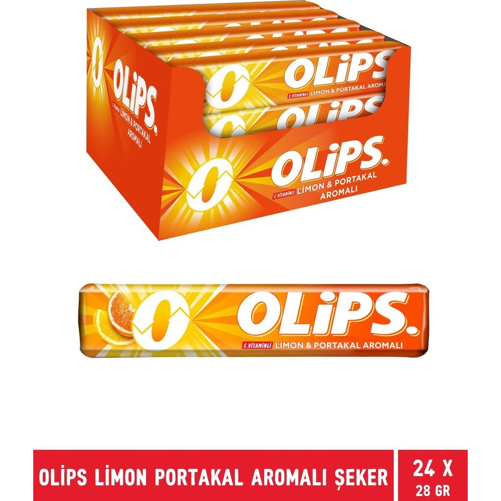 Olips Limon Portakal Aromalı Şeker 28 gr Karışık Tat 24 Adet Paket İçinde Diğer Fiyatı
