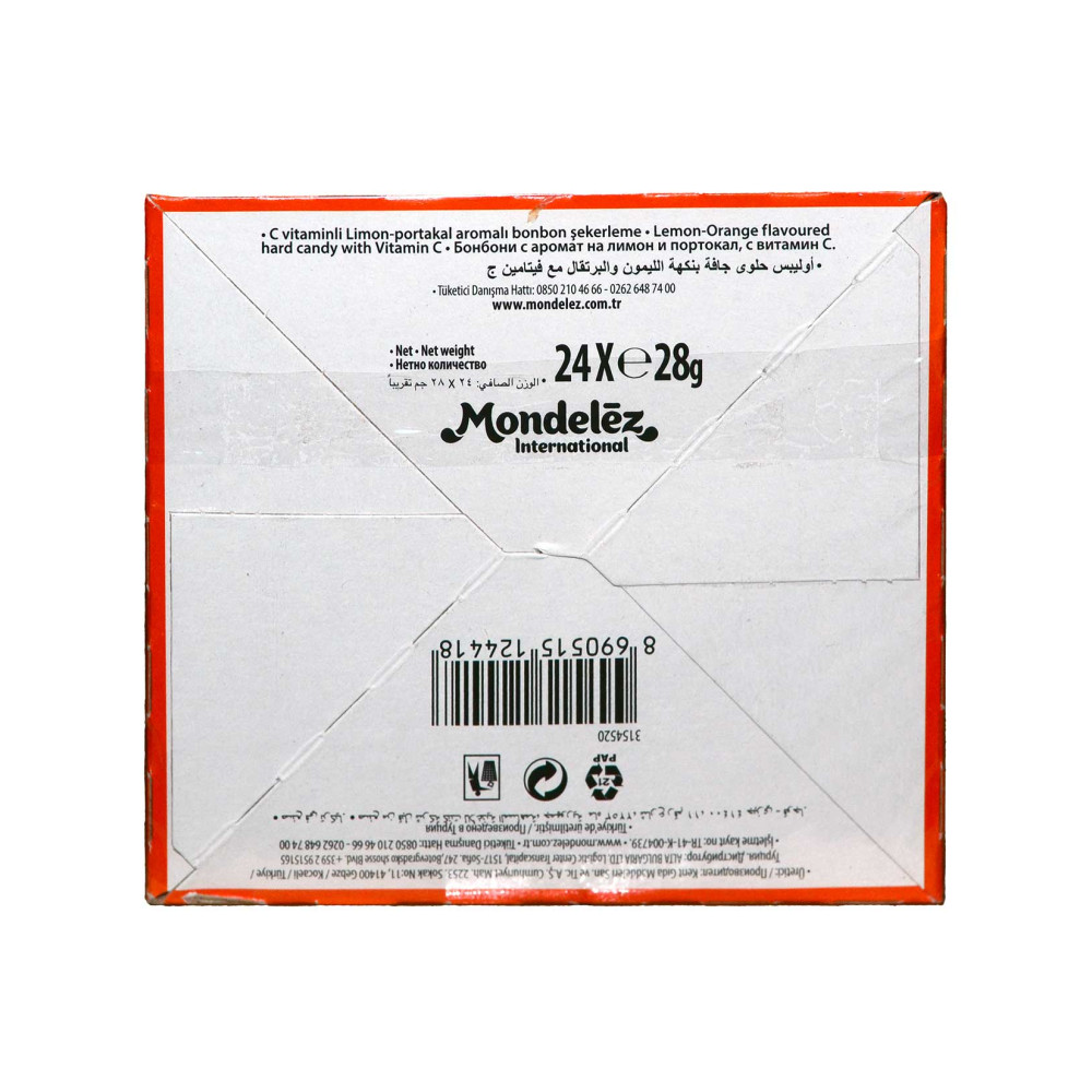 Olips Şekerleme 28 gr 24'lü Paket Limon & Portakal Aromalı