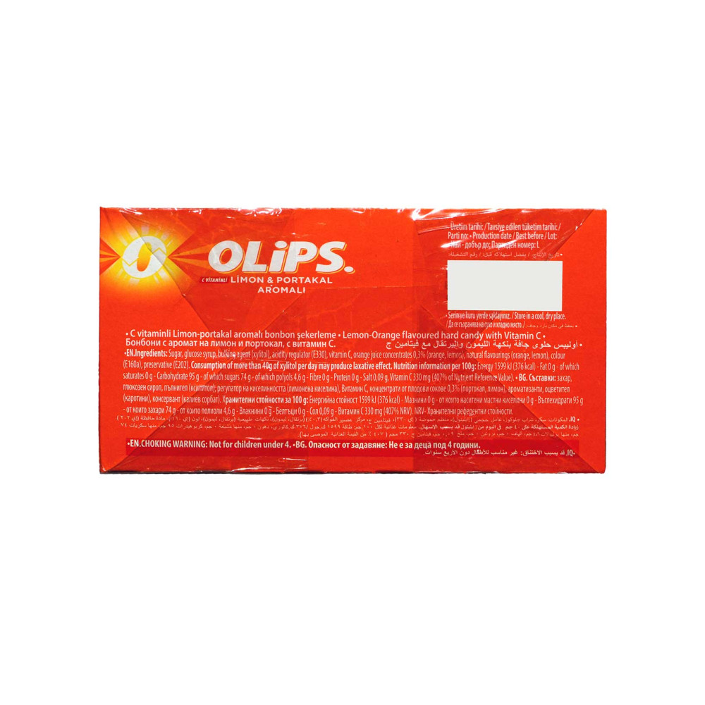 Olips Şekerleme 28 gr 24'lü Paket Limon & Portakal Aromalı