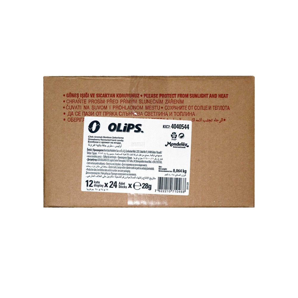 Olips Şekerleme 28 gr x 24'lü Paket Çilek Aromalı Bonbon
