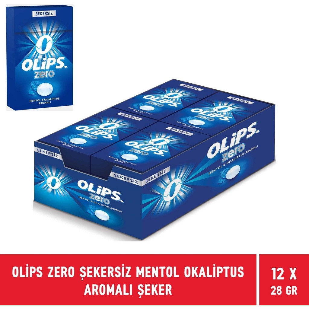 Olips Zero Şekersiz Mentol Okaliptus Aromalı Şeker 28 gr - 12 Adet Diğer Fiyatı