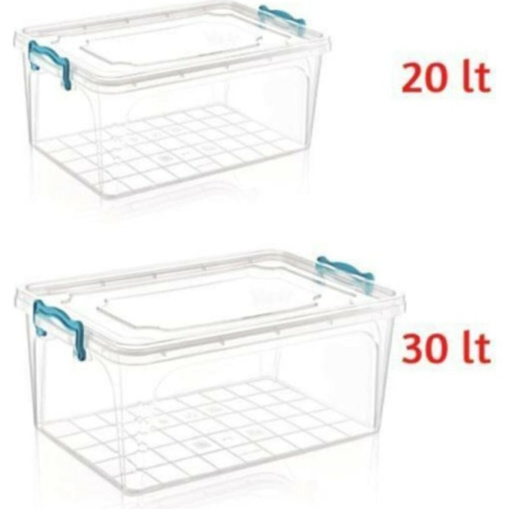 Oliva Plastik Saklama Kabı Kilit Kapaklı Saklama Kutusu Düzenleyici 20LT+30LT 2'li Set Saklama Kapları Fiyatı