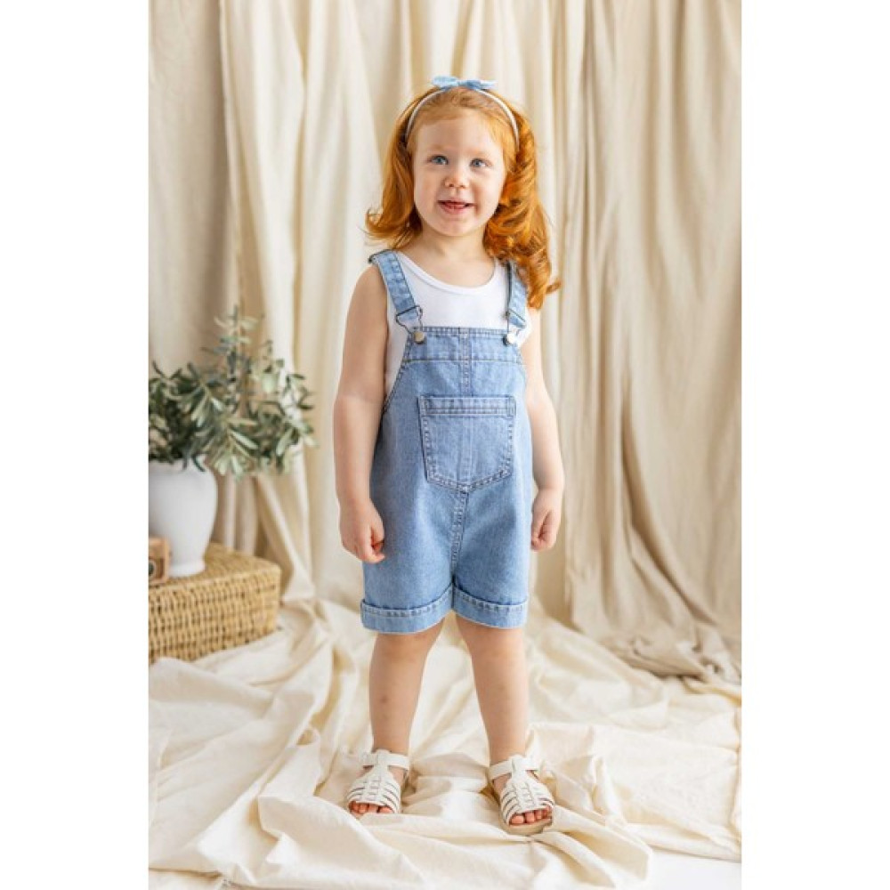 Oliven The Kid Unisex Ön Cep Detaylı Kısa Paça Kot Slopet Kız Çocuk Tulum ve Salopet Fiyatı