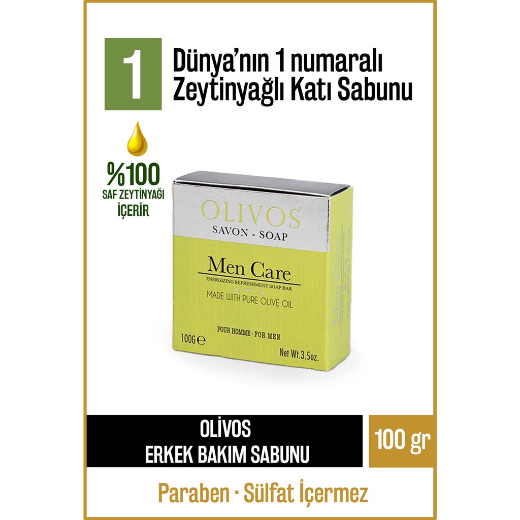 Olivos Doğal Erkek Bakım Ve Zeytinyağlı Katı Sabun Zeytinyağı Sabunu Yoğun Nemlendirici 100 gr Sabunlar Fiyatı