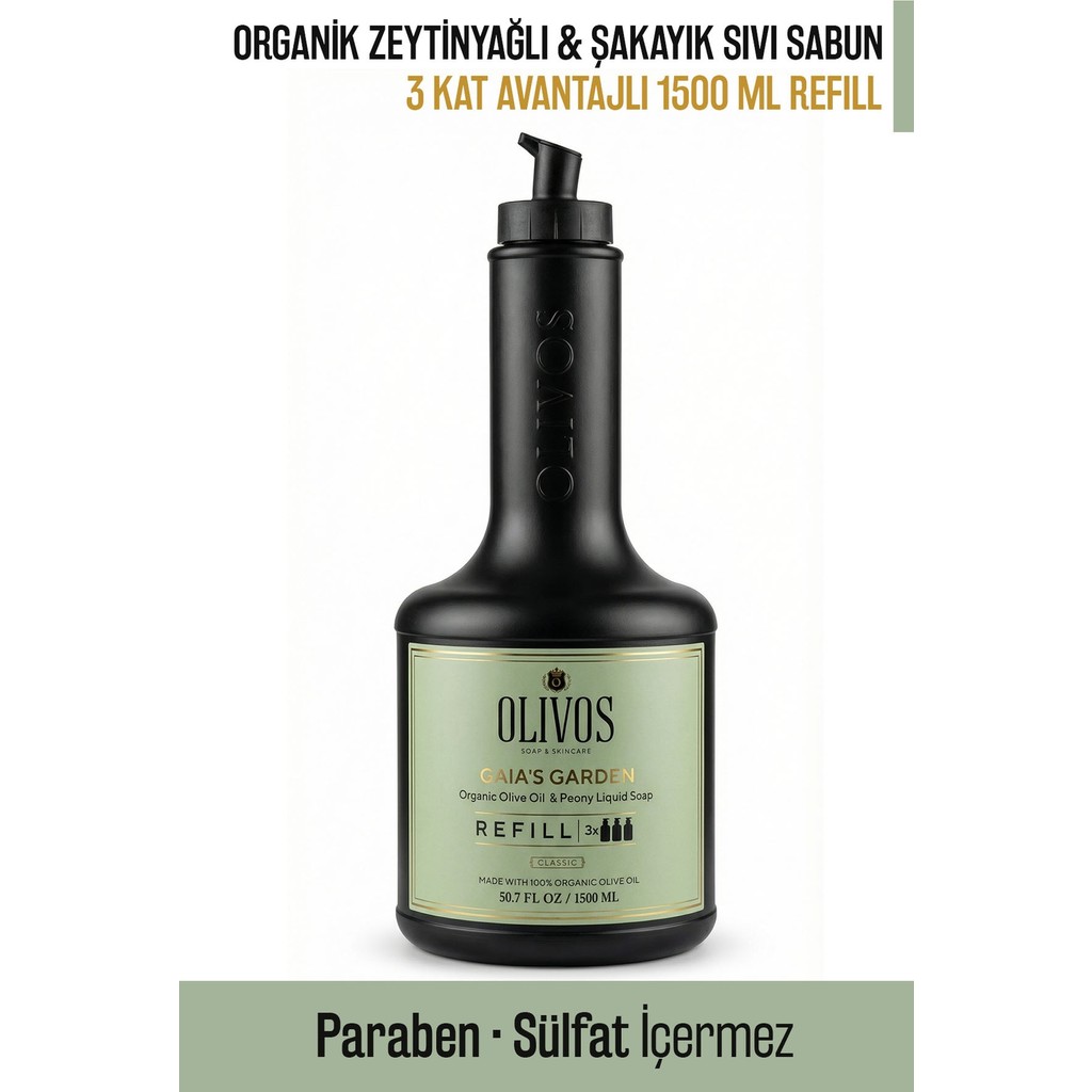 Olivos Gaia’s Garden Zeytinyağlı Şakayık Kokulu Sıvı Sabun Refill 1500 ml (3X500 Ml) Ekonomik Paket - 1 Adet Diğer Fiyatı