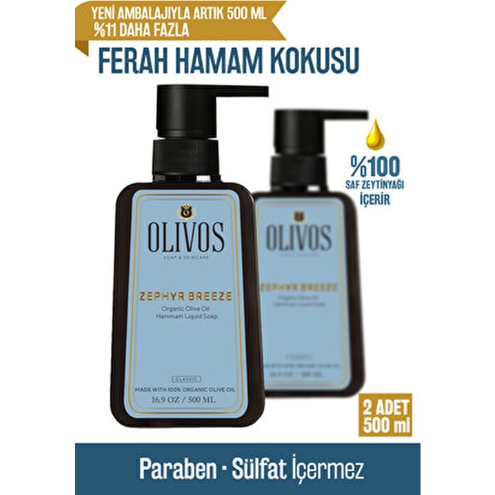 Olivos Hamam Kokulu Sıvı Sabun 500 ml Doğal Zeytinyağı ile Yoğun Nemlendirici Sabunlar Fiyatı