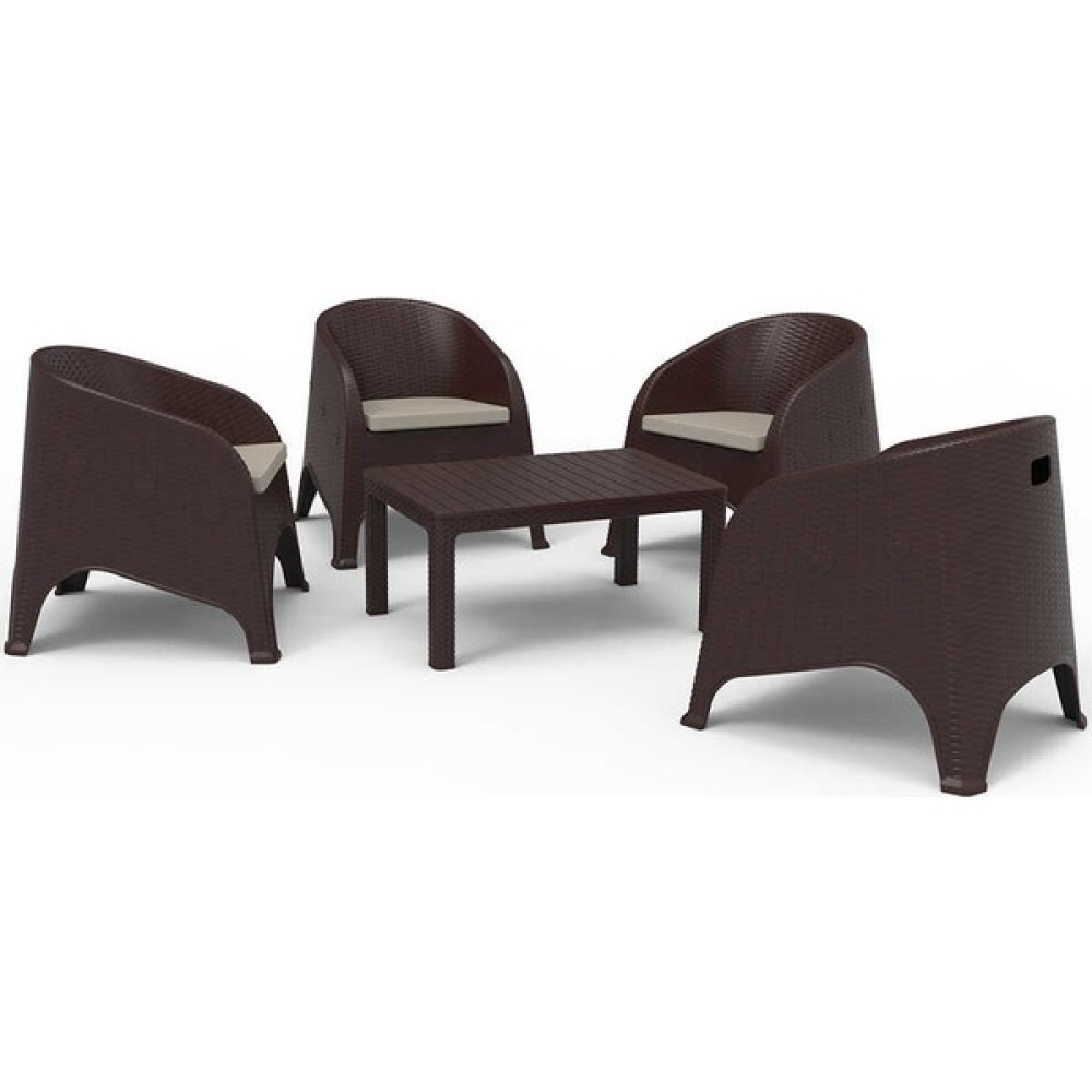 Olivya 4lü Bahçe Mobilyası ve Koltuk Takımı - Kahverengi Bahçe Mobilyası Takımı Fiyatı
