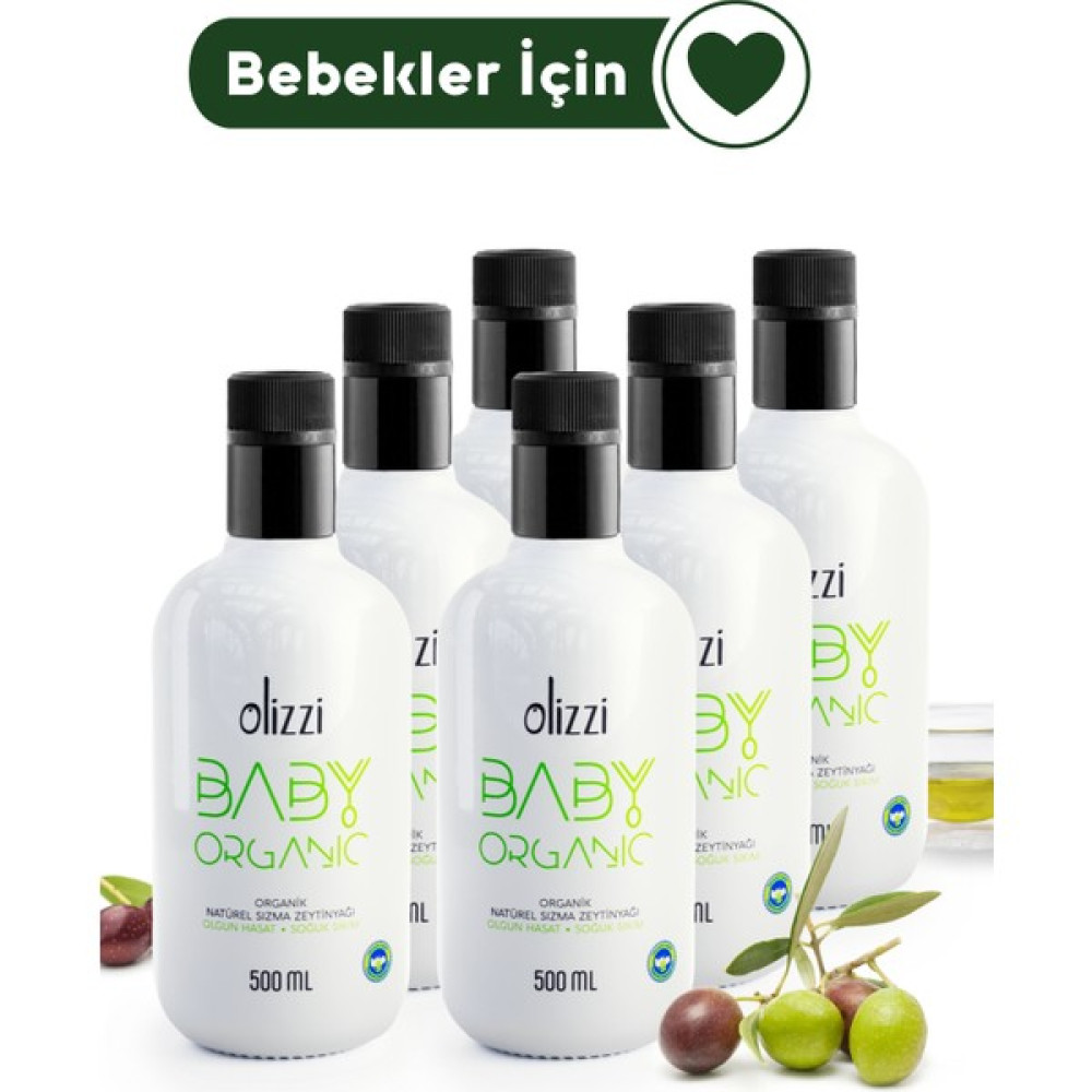 Olizzi Baby Organik Natürel Sızma Soğuk Sıkım Bebek Zeytinyağı 500 ML X 6 Adet Oto Boyaları Fiyatı