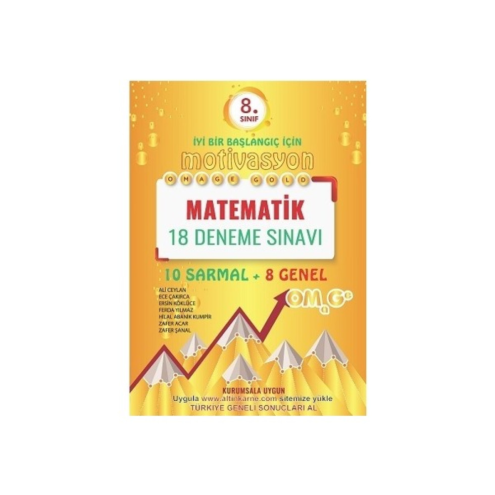 Omage Yayınları 8. Sınıf Gold Motivasyon Matematik 18 Deneme Sınavı (10 Sarmal + 8 Genel) Kaynak Kitapları Fiyatı