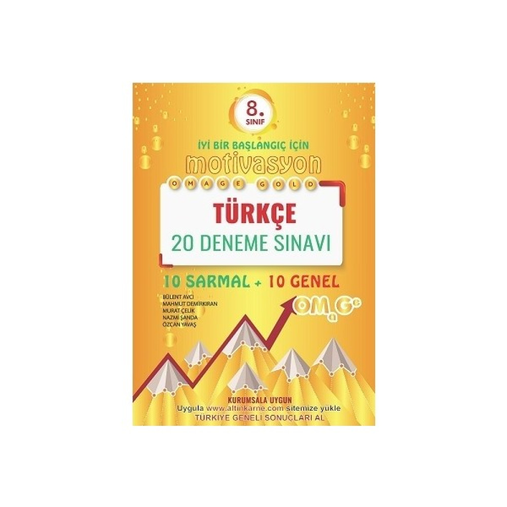 Omage Yayınları 8. Sınıf Gold Motivasyon Türkçe 20 Deneme Sınavı (10 Sarmal + 10 Genel) Kaynak Kitapları Fiyatı