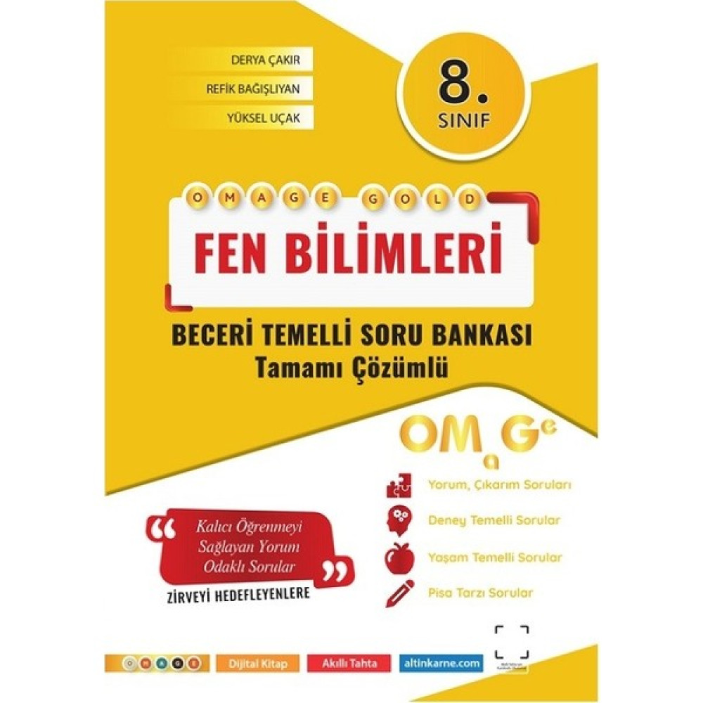 Omage Yayınları 8. Sınıf Omage Gold Fen Bilimleri Soru Bankası Fen - Bilişim ve Teknoloji Fiyatı