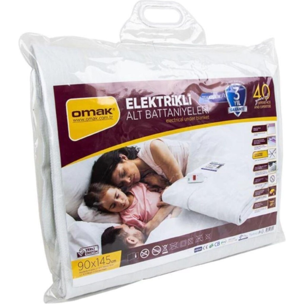 Omak Tek Kişilik Elektrikli Battaniye 90 x 145 cm Beyaz Polyester Düz Renk Özellikli Elektrikli Battaniyeler Fiyatı