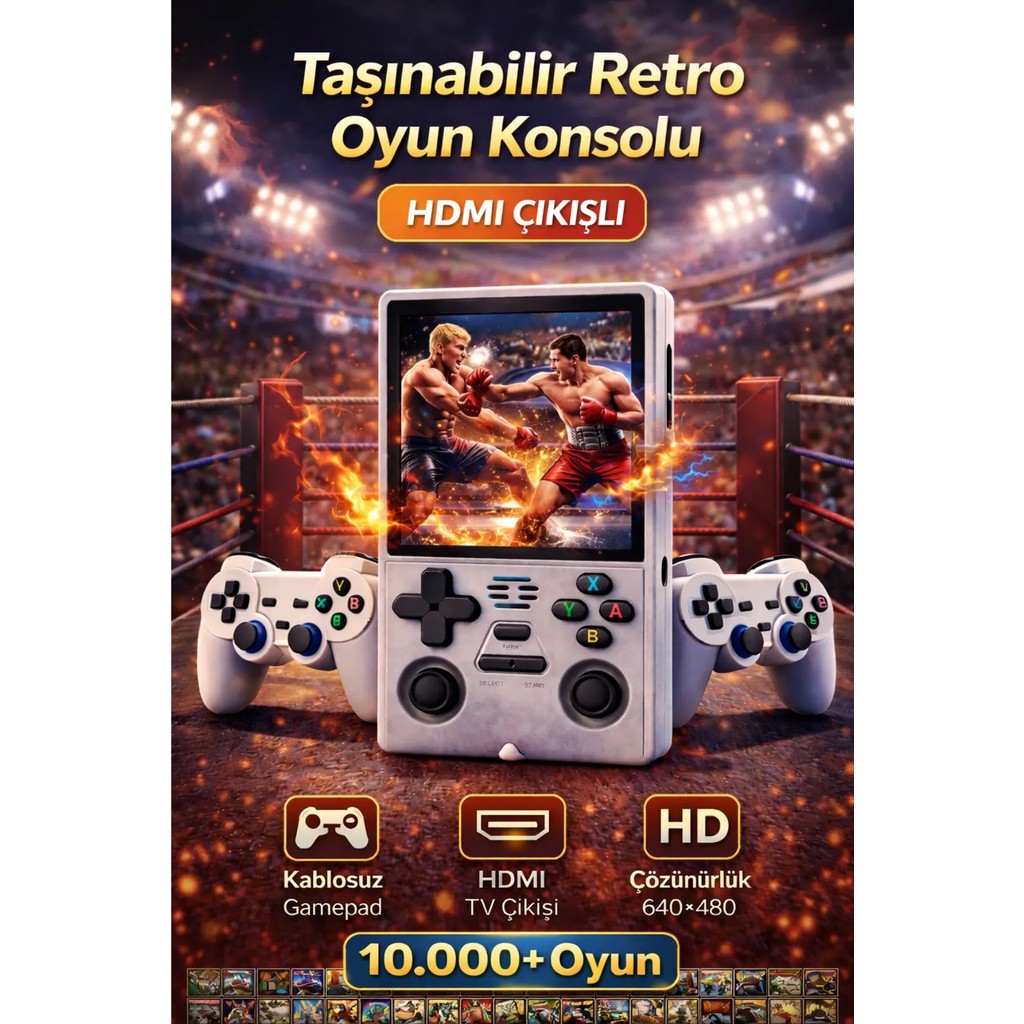 Omaze Taşınabilir Retro Oyun Konsolu | 10.000+ Oyun | HDMI Çıkışı | 2 Kişilik Oyun | Çift Kumandalı TV Aksesuarları Fiyatı