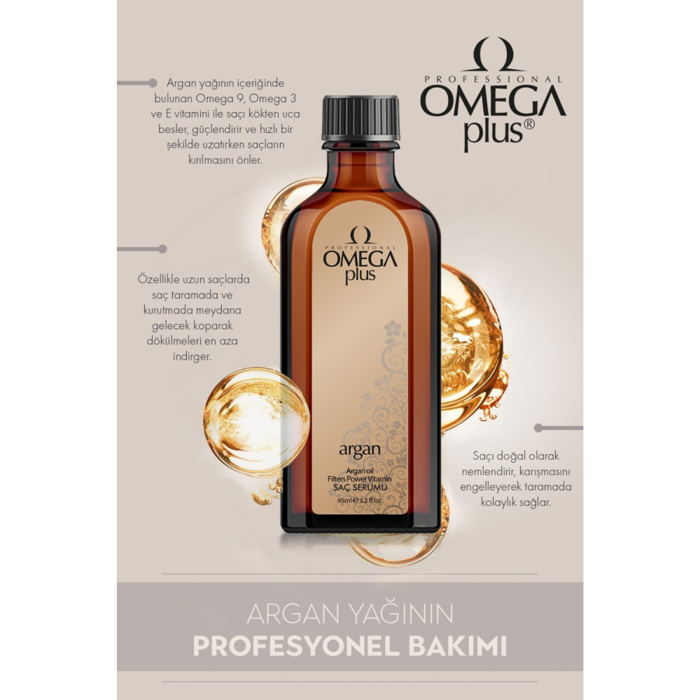 Omega Plus Argan Saç Bakım Yağı 95 ml - Doğal Işıltı Ve Onarıcı Bakım Saç Bakım Maskeleri & Serumlar & Spreyler Fiyatı