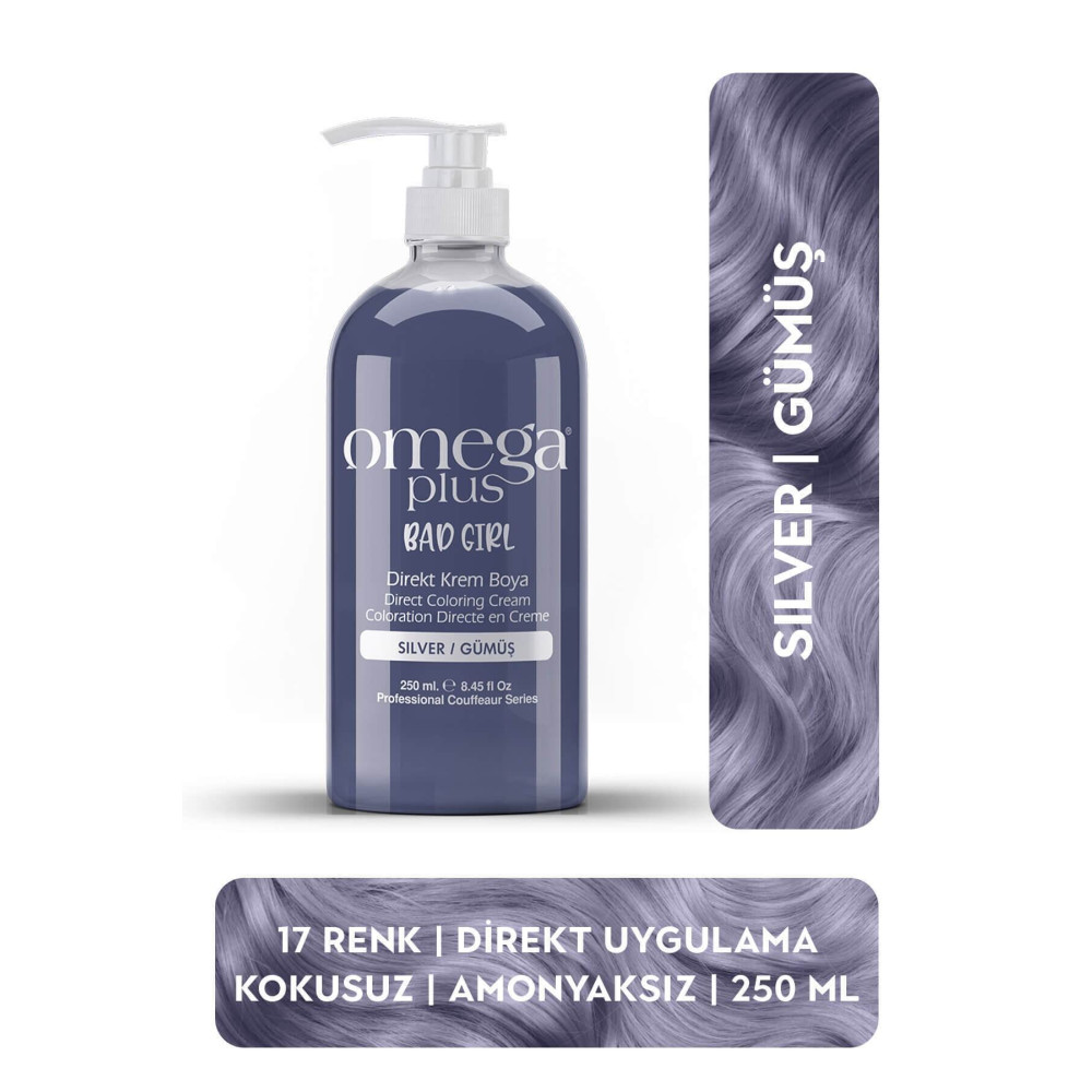 Omega Plus Bad Girl Gümüş Amonyaksız Renkli Saç Boyası 250ml Saç Boyası Fiyatı