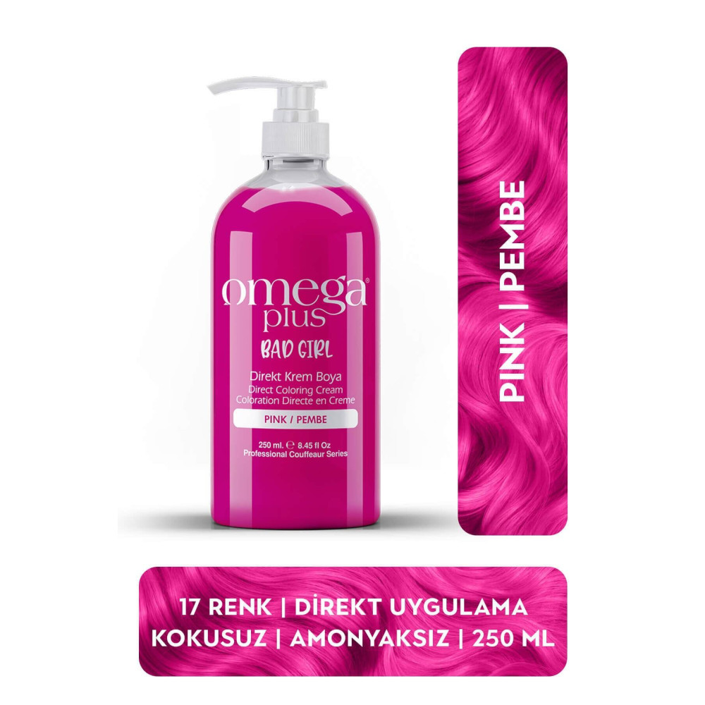 Omega Plus Bad Girl PEMBE Amonyaksız Renkli Saç Boyası 250ML Saç Boyası Fiyatı