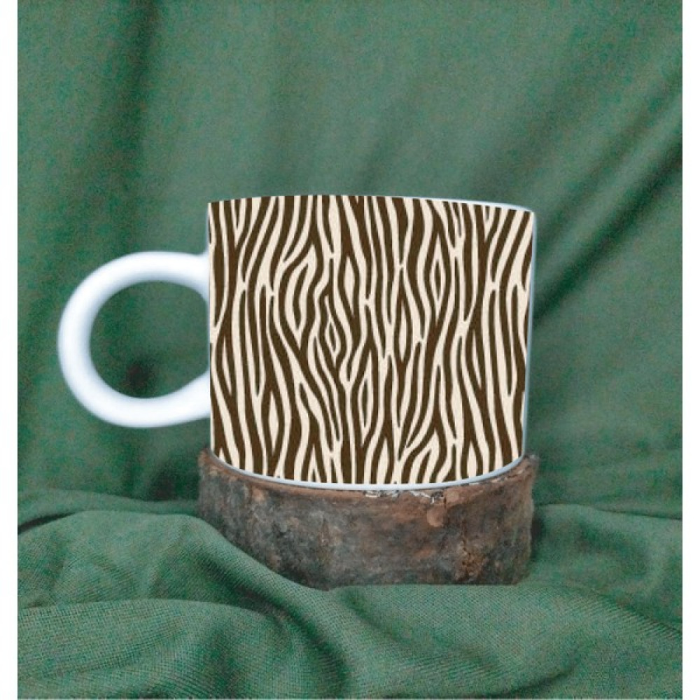 Omei Design Zebra Desenli Kulplu Baskılı Kupa Bardak Espresso Fincanı Çay ve Kahve Kupası Oto Boyaları Fiyatı