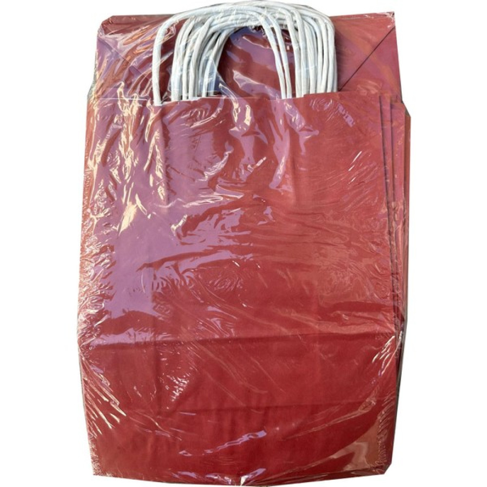 Omeyva Büküm Saplı Kraft Kağıt Çanta Karton Hediyelik Poşet Torba - Bordo - 18X24 Cm. - 25 Adetlik 2 Paket Nalburiye & Hırdavat Fiyatı